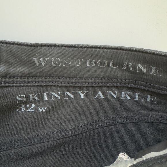 Burberry Brit Westbourne Skinny Ankle Pants Faux Leather Zip Button  5-Pocket 32 - Picture 10 of 16